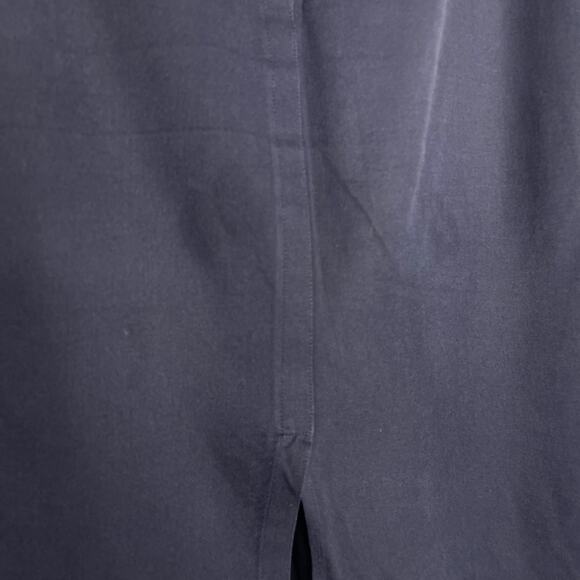 Theory Womens 12 Navy Blue Clea Bistretch Pencil Skirt Front Slit Pockets Cotton - Picture 6 of 10